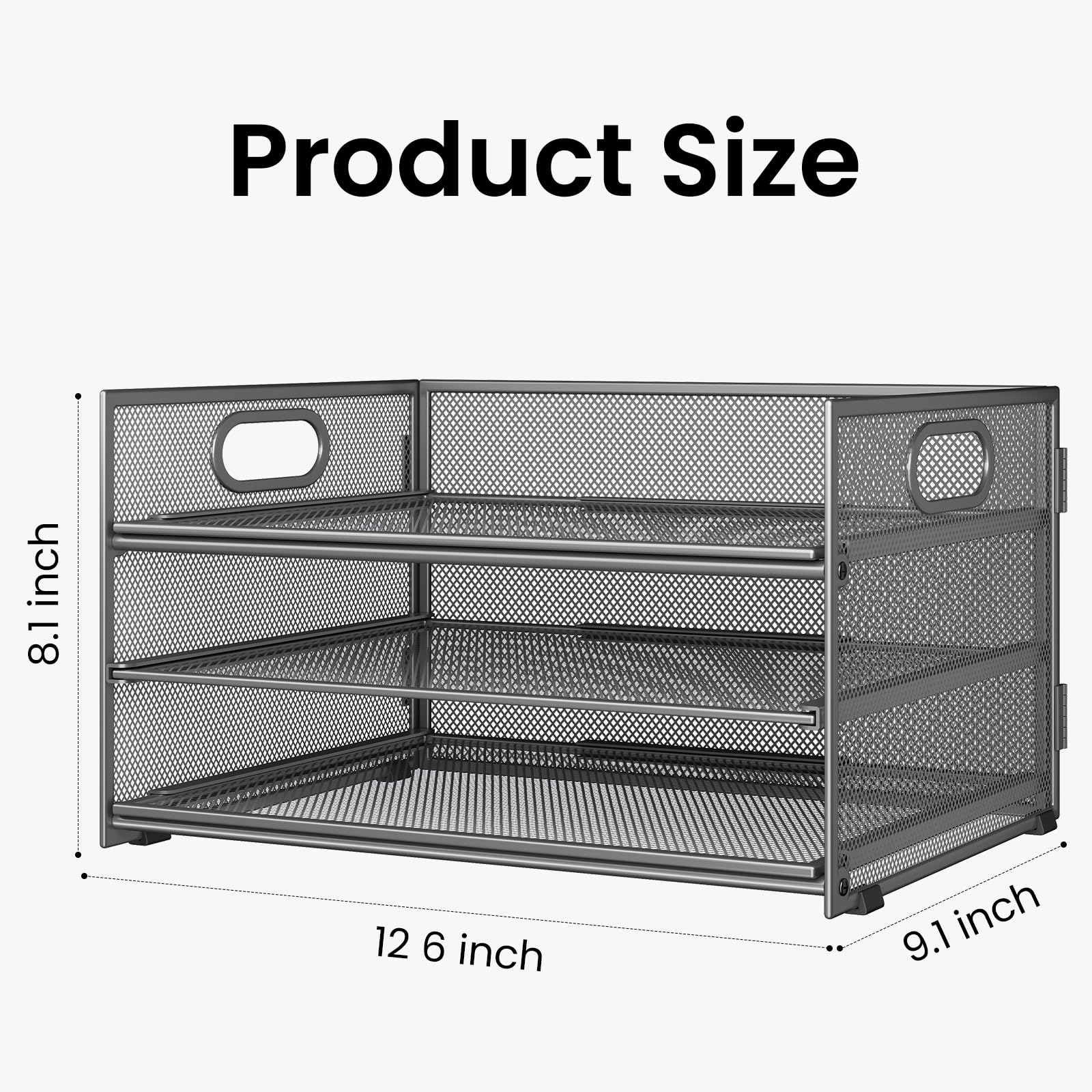 Paper Organizer for Desk,3 Tier Trays for Classroom File Folder,Gray