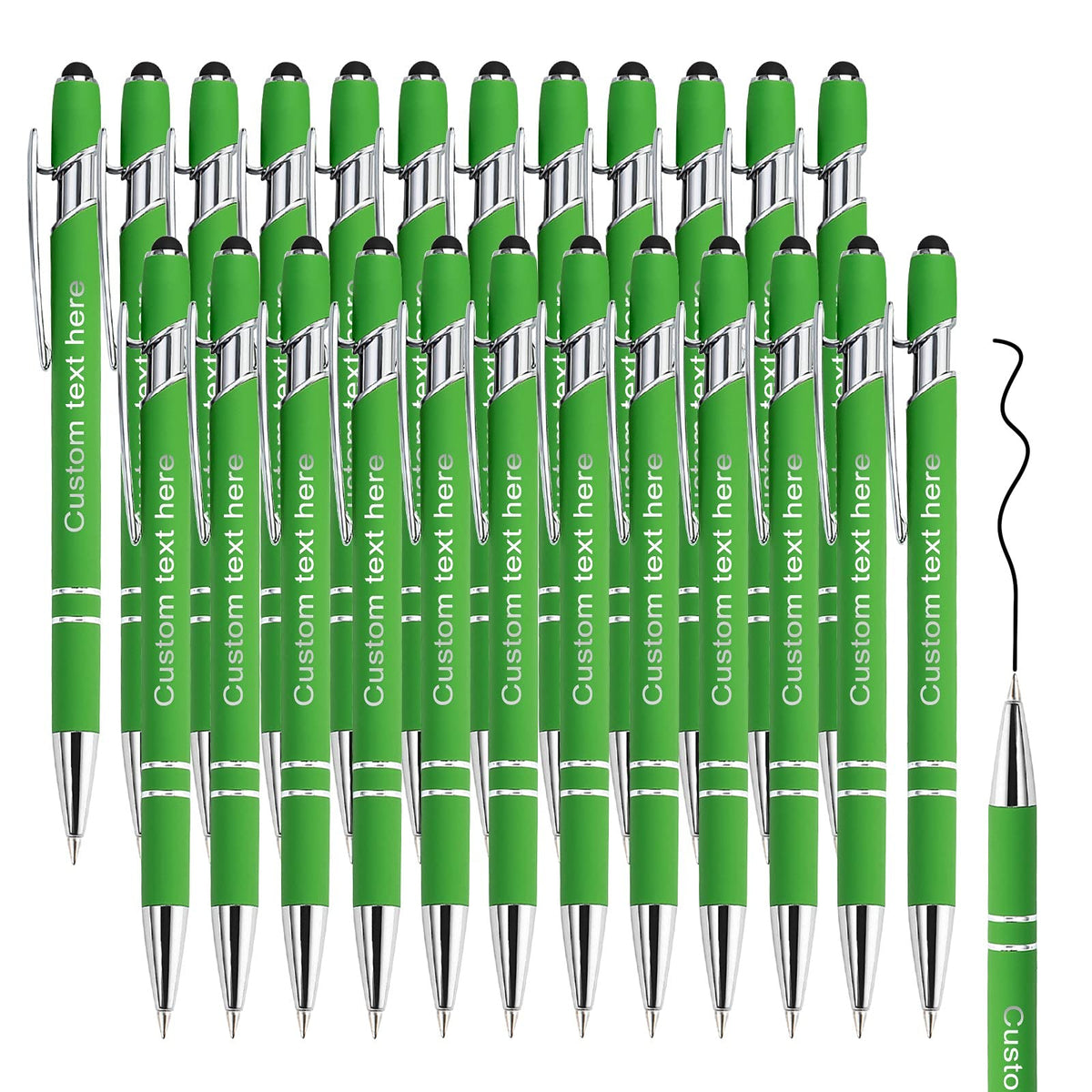 Amlion Custom Pens Personalized Bulk, Customized Ballpoint Pens with Stylus Name Message Logo