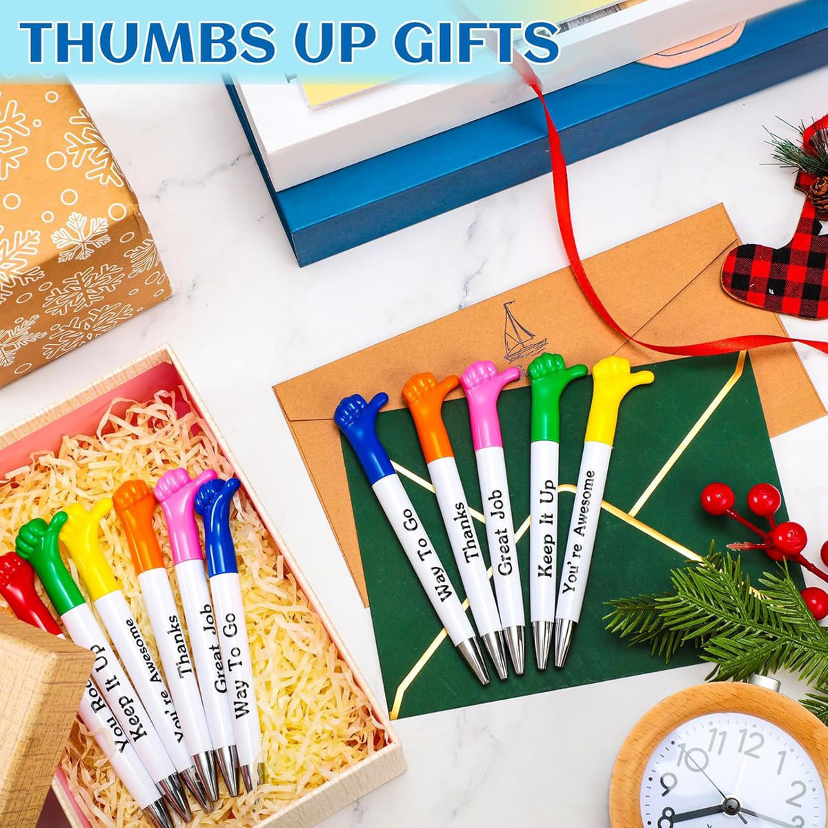 Woanger 54 Pieces Thank You Pens Thumb up Pens Employee Appreciation Gifts