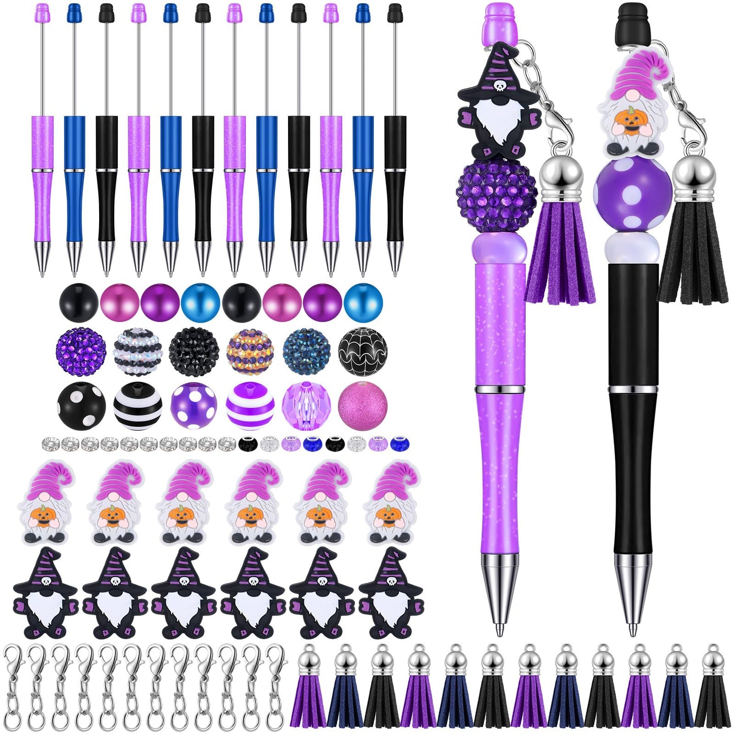 Colarr 12 Sets Halloween Beadable Pen DIY Pen Making Kit,Classic Style