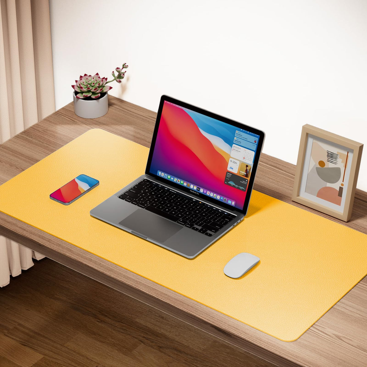 Boutilon Leather Desk Pad Protector,Non-Slip Mouse Pad,Laptop Desk Pad,Office Mouse Mat,Waterproof