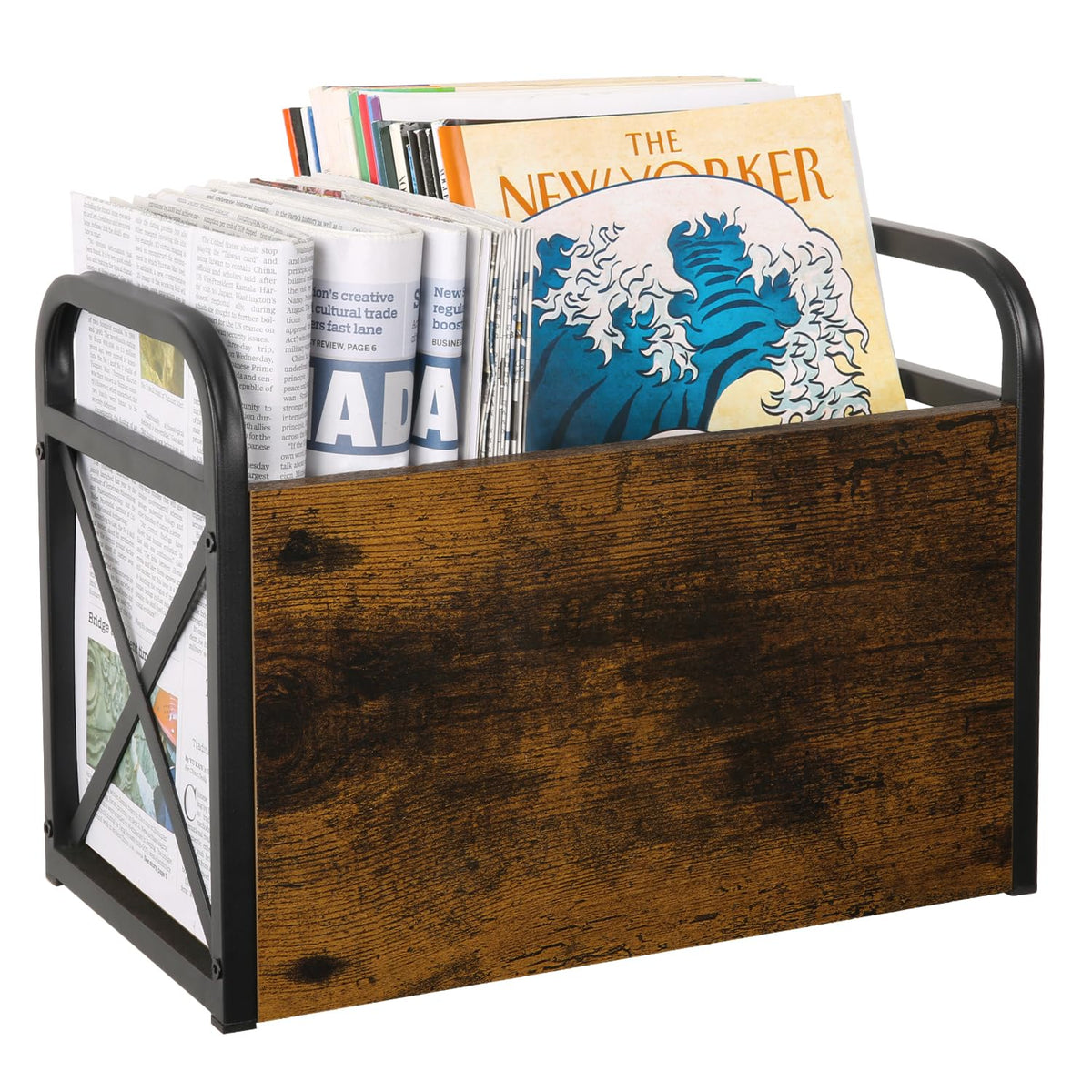 YINMIT Magazine Holder, Magazine Rack Floor, Magazine Storage Basket, Folder Organizer Bin for