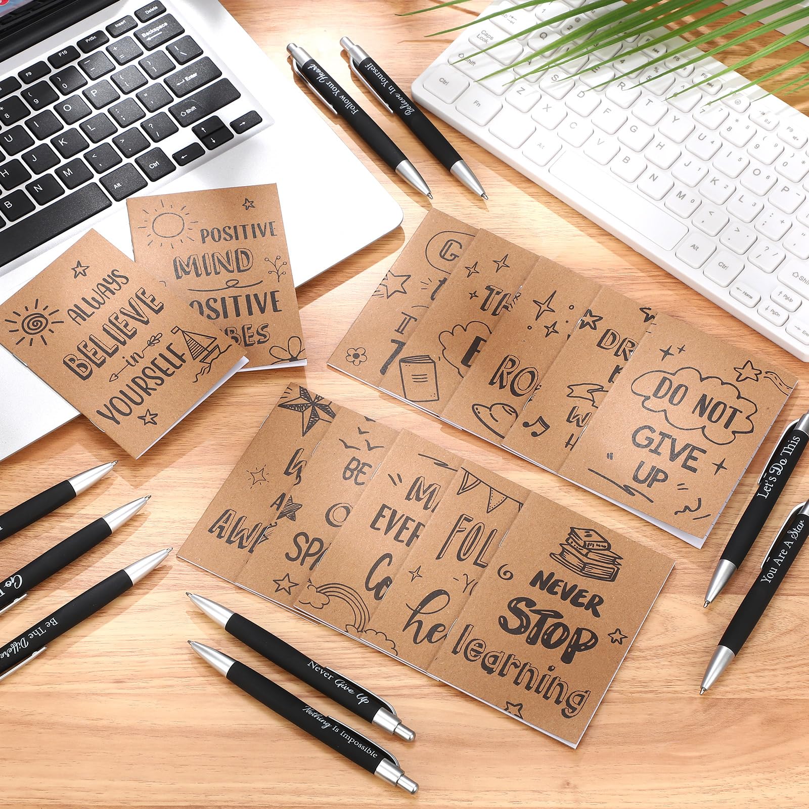 Yeaqee 72 Pcs Motivational Pen Notepad Gifts Bulk Set, Positive