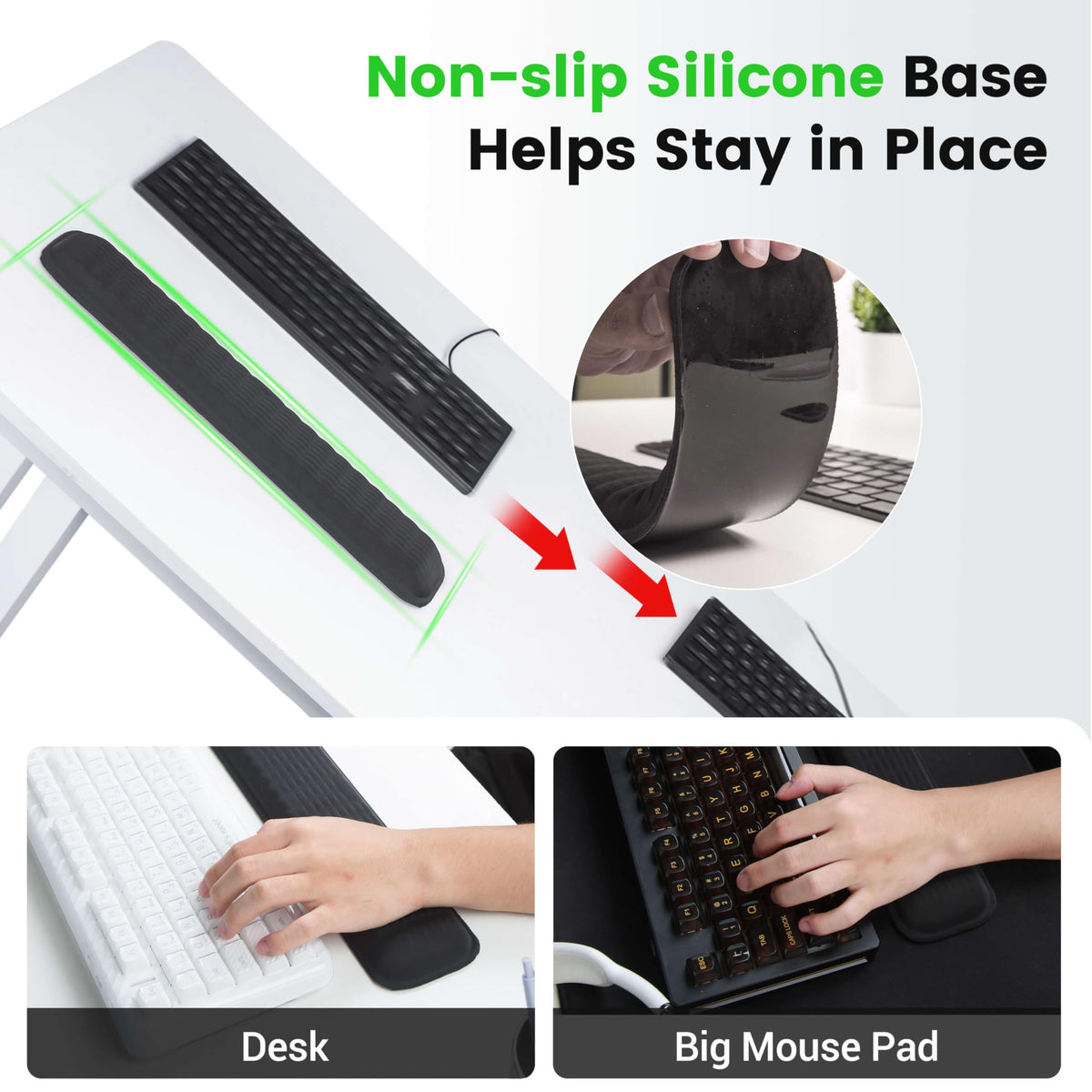 MEKASS Keyboard Wrist Rest - Soft Memory Foam Wrist Support for Long Hours of Work, Gaming