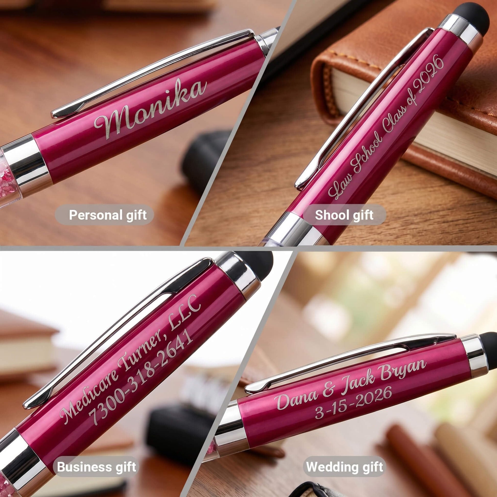Ancolo Custom Pens with Stylus Tip Gift for Women/Lady/Girl/Teacher/Manager