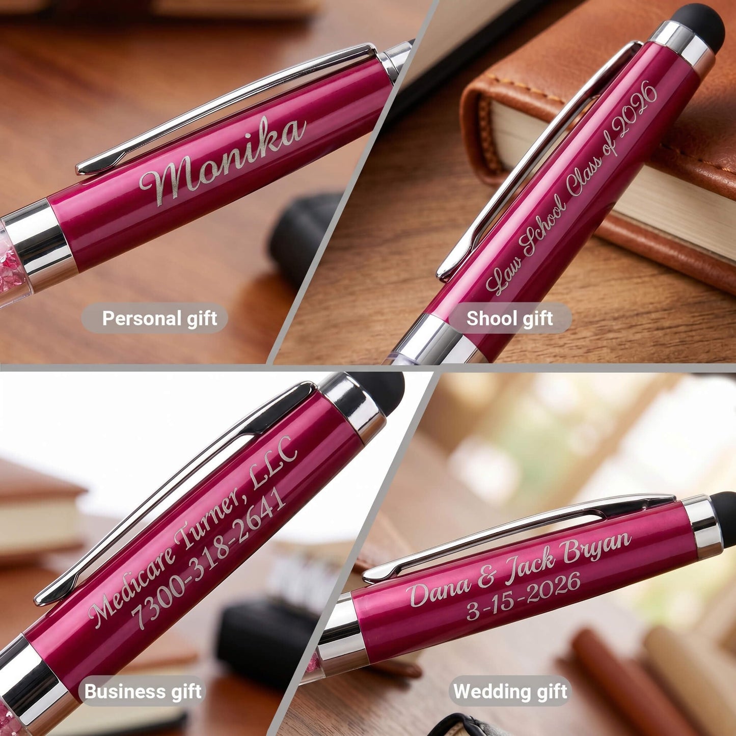 Personalized Diamond Pens with Stylus Tip for Office Gift Writing Set