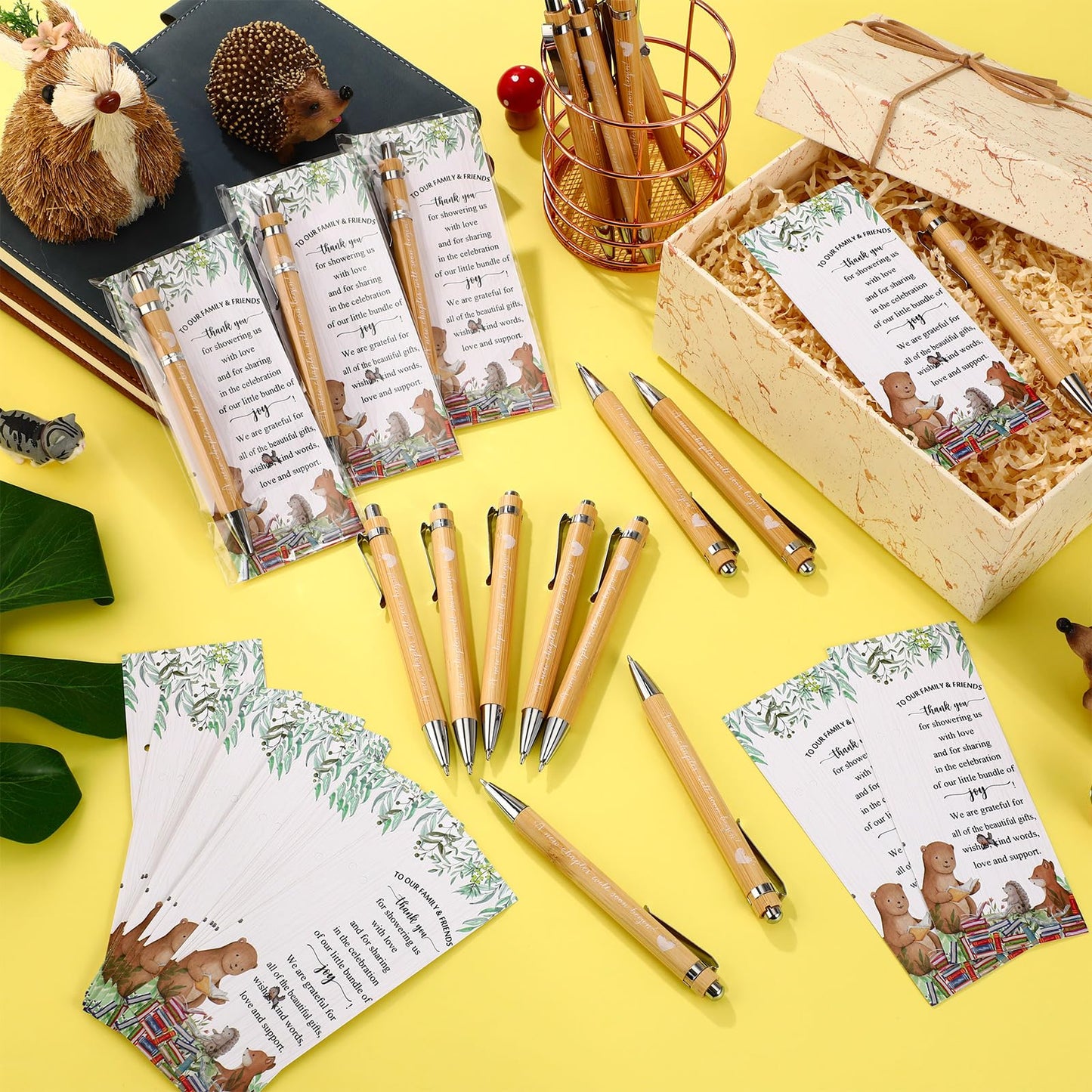 Spakon 36 Sets New Chapter Baby Shower Favor Pens with Thank You Bookmark