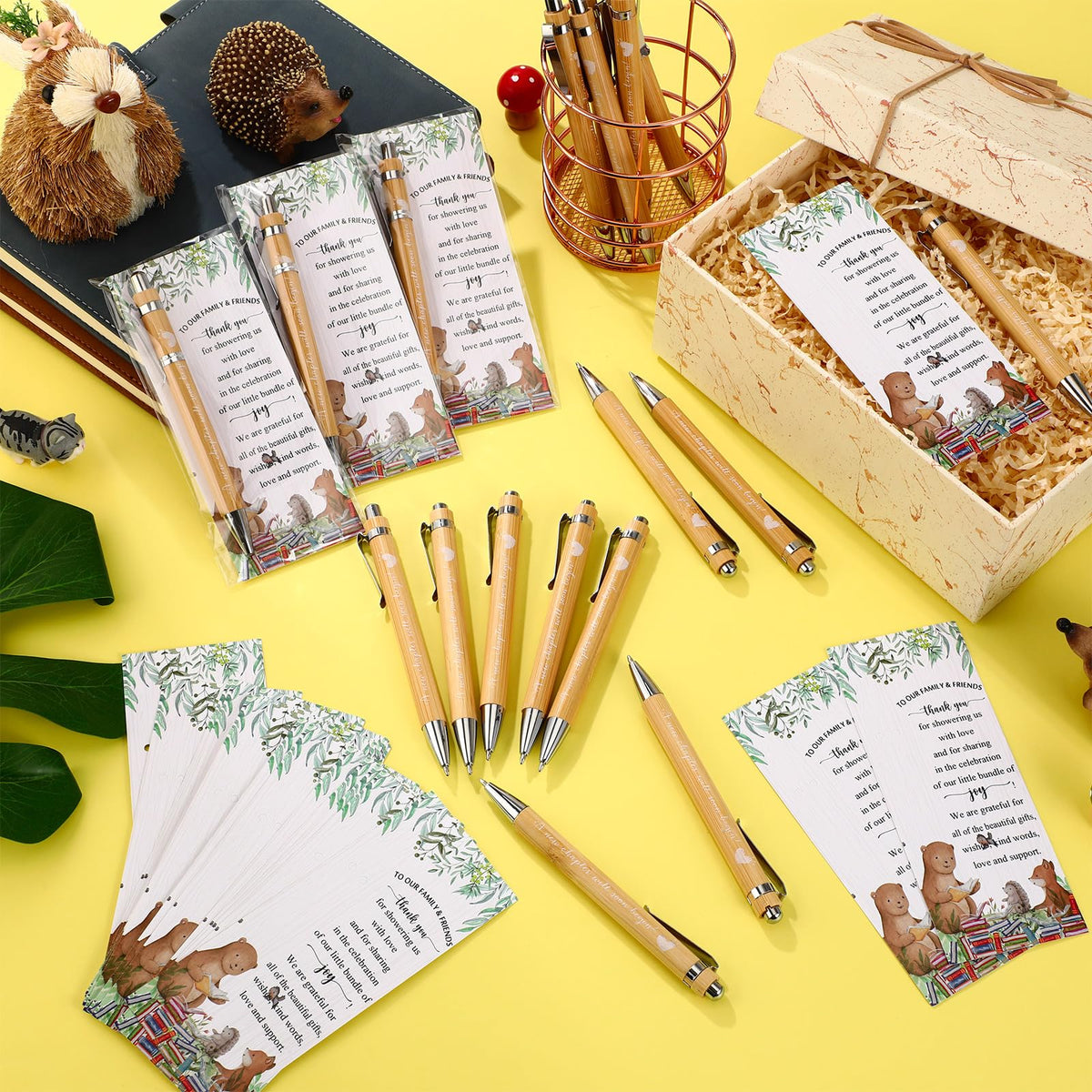 Spakon 36 Sets New Chapter Baby Shower Favor Pens with Thank You Bookmark