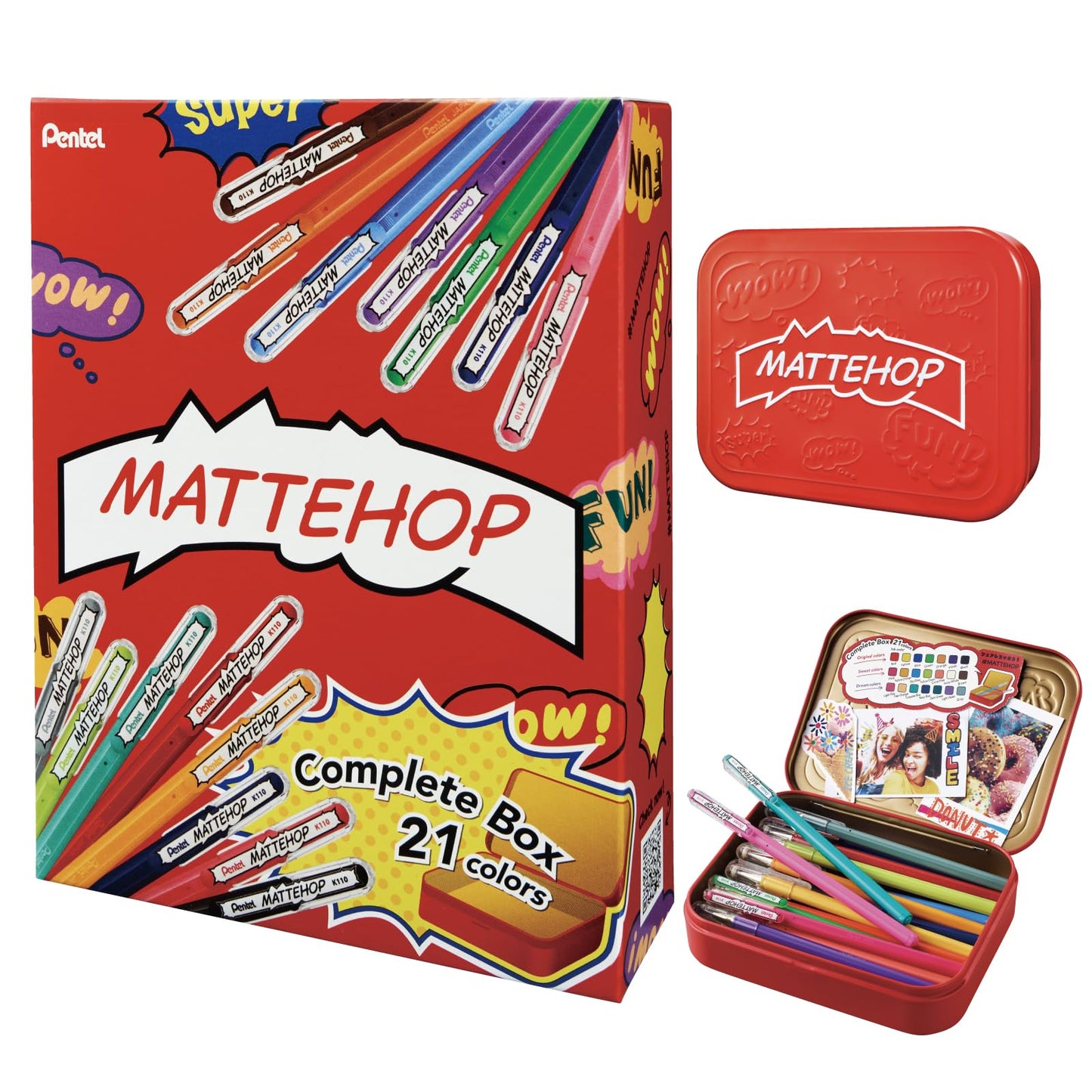 Pentel Ballpoint Pen Color Matte Hop Complete Set, 21 Colors K110-V21ST