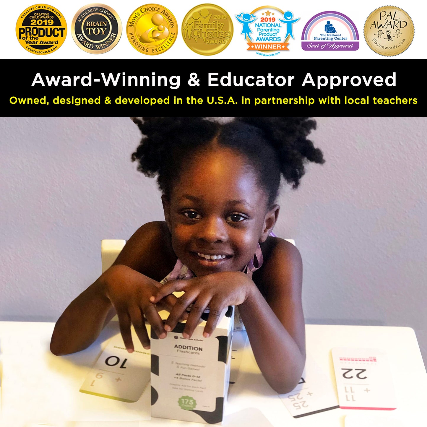 Think Tank Scholar 173 Addition Flash Cards Set (Award Winning) All Facts 0-12 Answer on Back, for