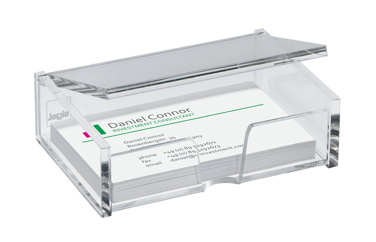 Sigel VA112 Business Card Box, Clear, for up to 80 Cards (max. 3.54 x 2.28 inches)