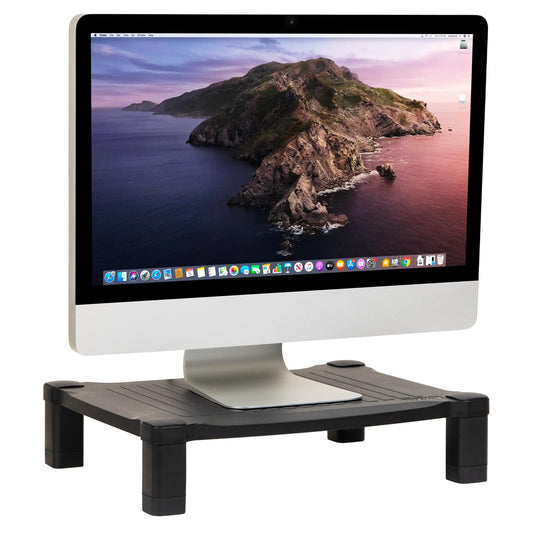Mind Reader Monitor Stand, Height Adjustable, Desktop Organizer, Laptop Riser, Office, 17.25"L x