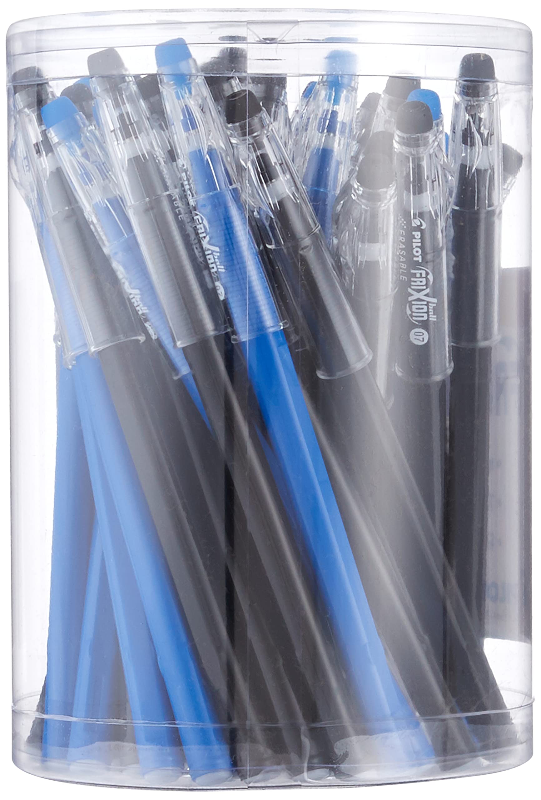 PILOT FriXion ColorSticks Erasable Gel Ink, Tub of 36, 24 Black & 12 Blue