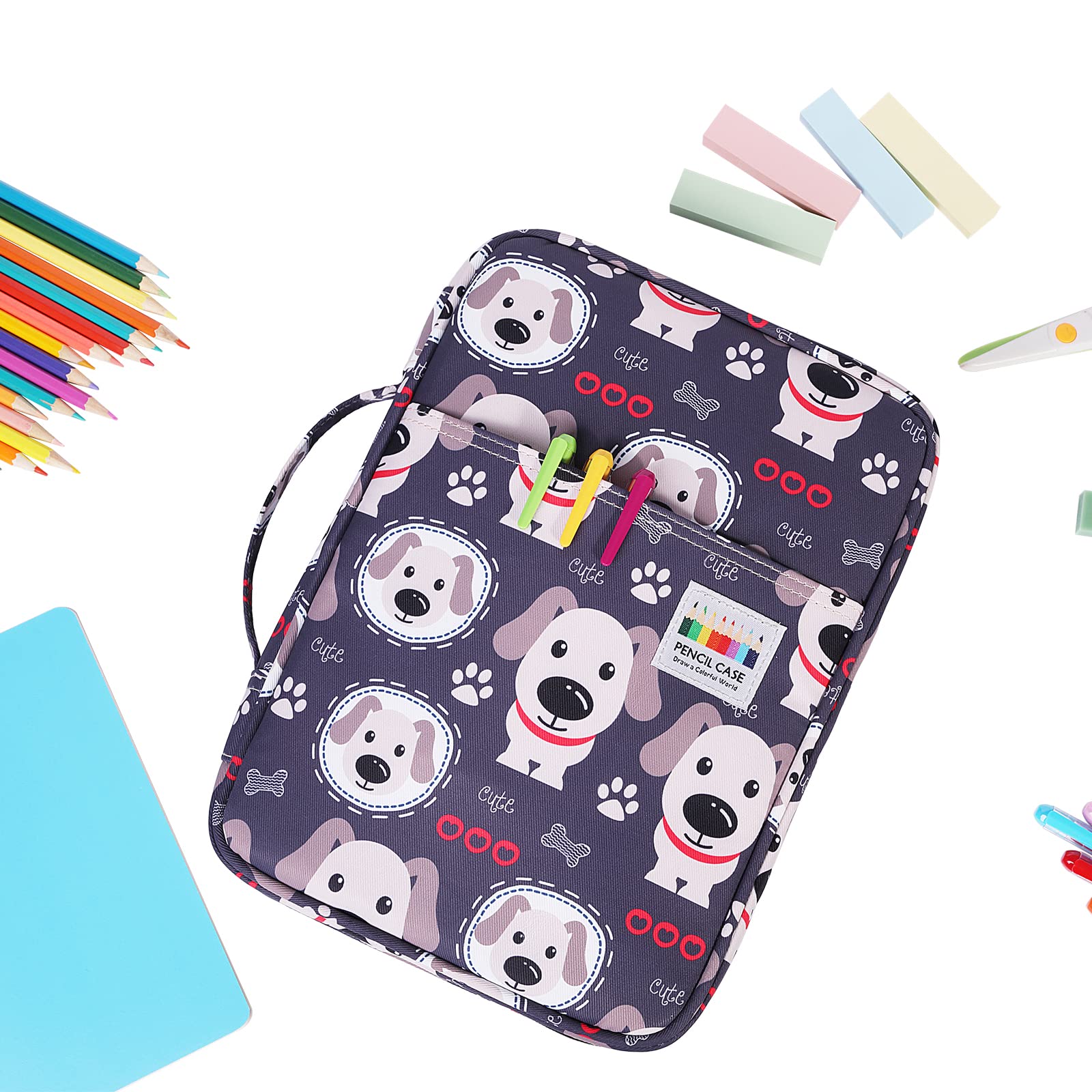 BOMKEE Coloring Pencil Case 220 Slots Pencils/Gel Pens Organizer Waterproof Travel Case Zipper