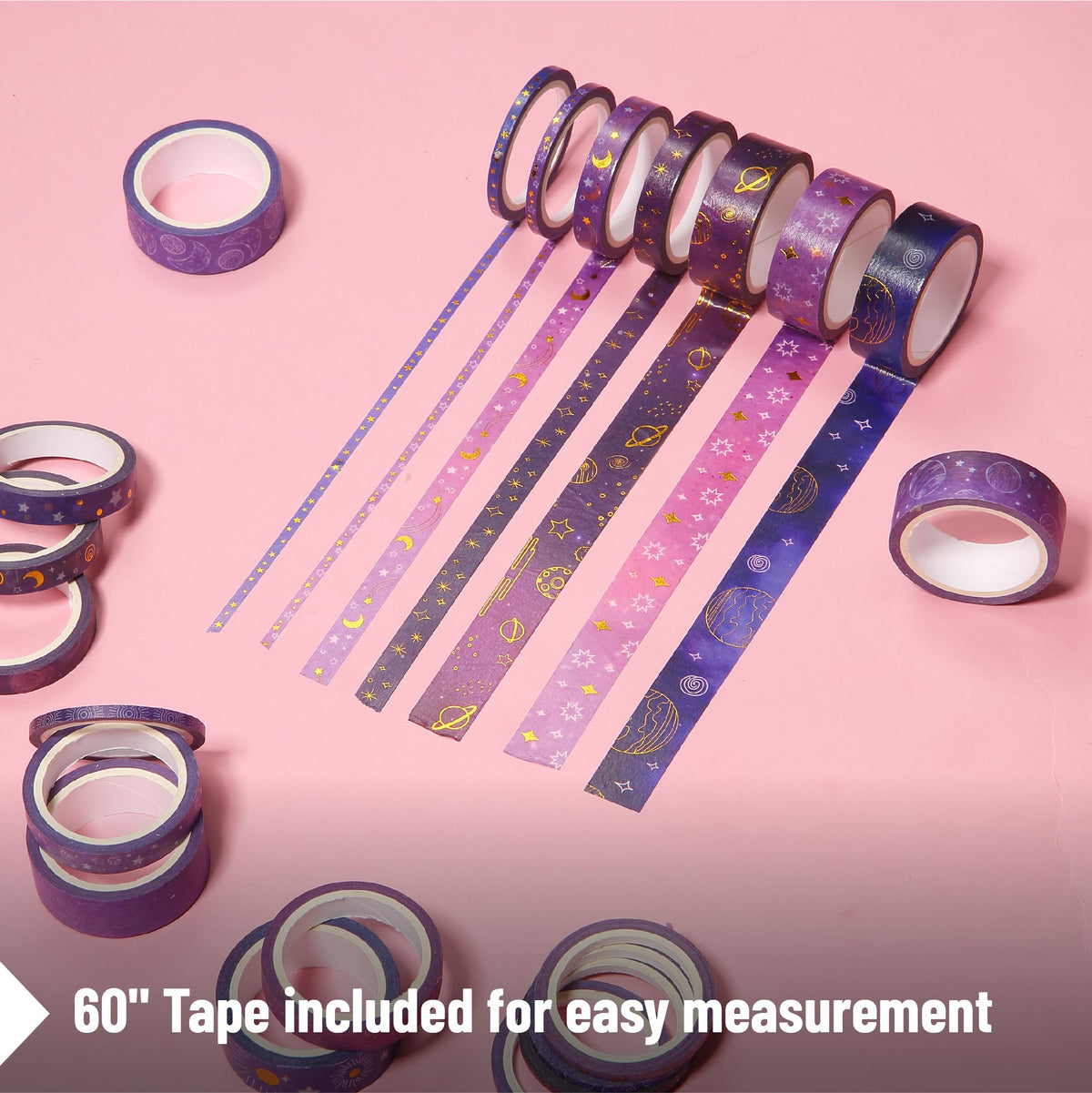 Mr. Pen- Washi Tape Set, 21 Rolls, Assorted Sizes, 5.5 Yards/Roll