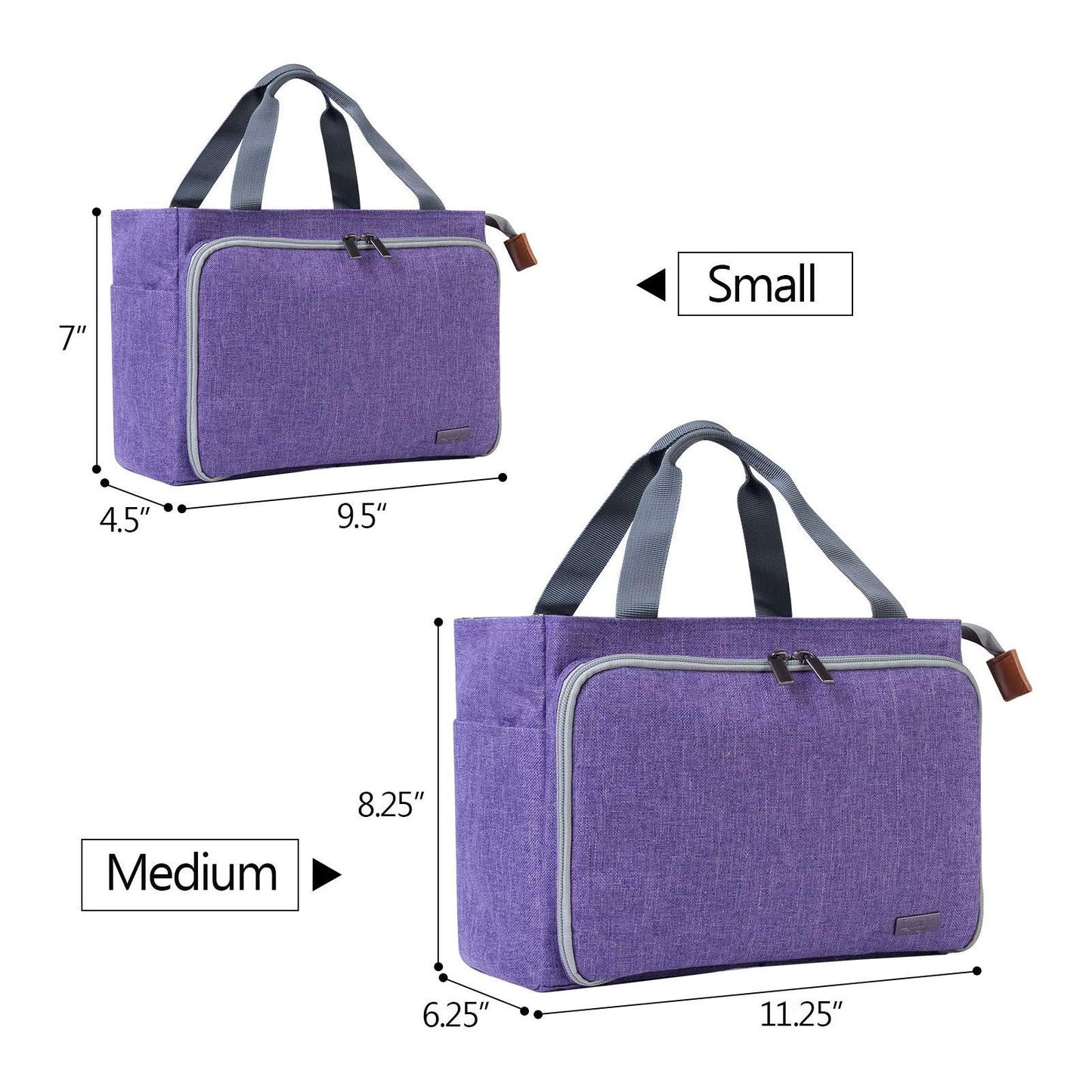 Luxja Crochet Yarn Storage Tote Bag, Purple