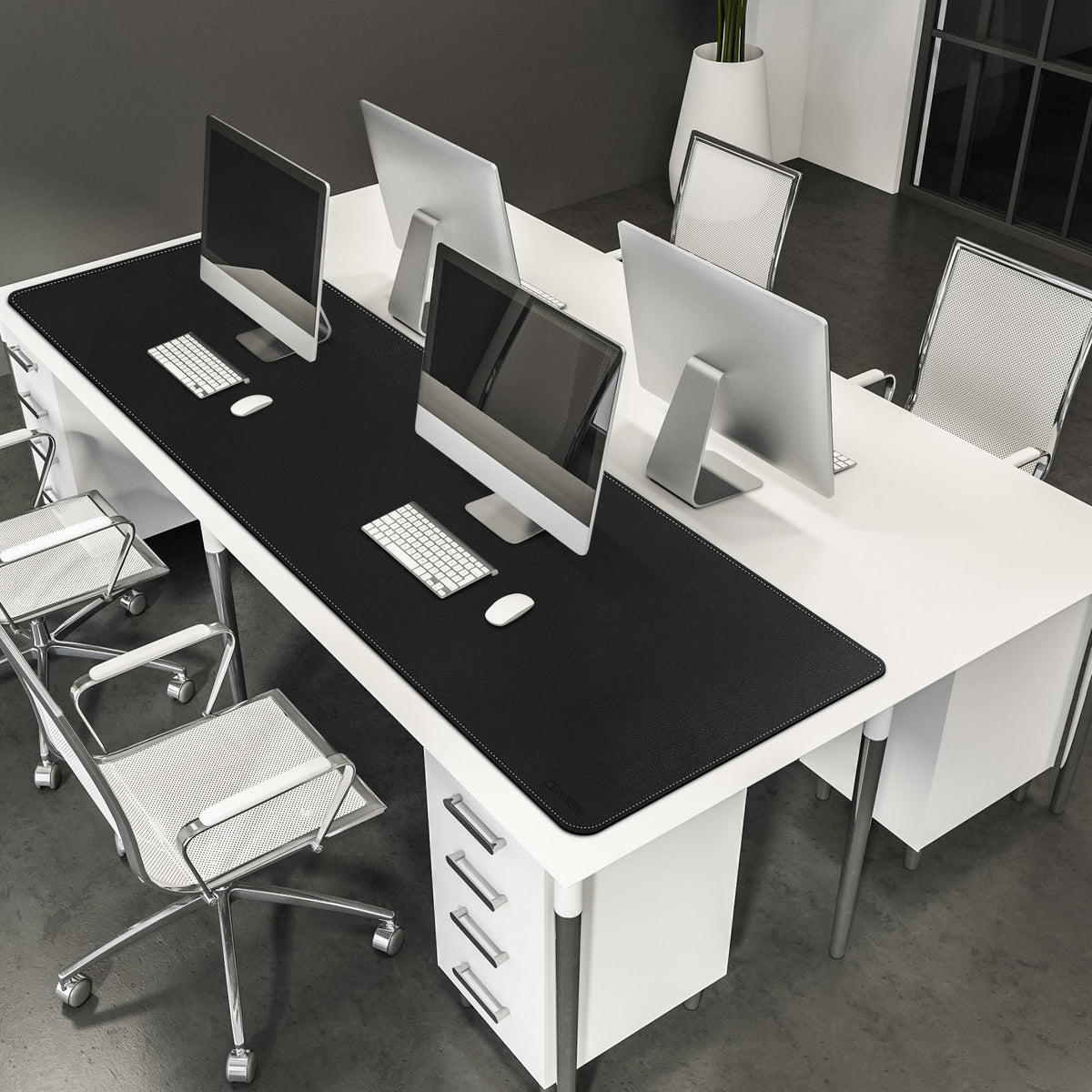 CENNBIE Leather Desk Mat, 71" x 19.6" Large Mouse pad for Desk (Black)