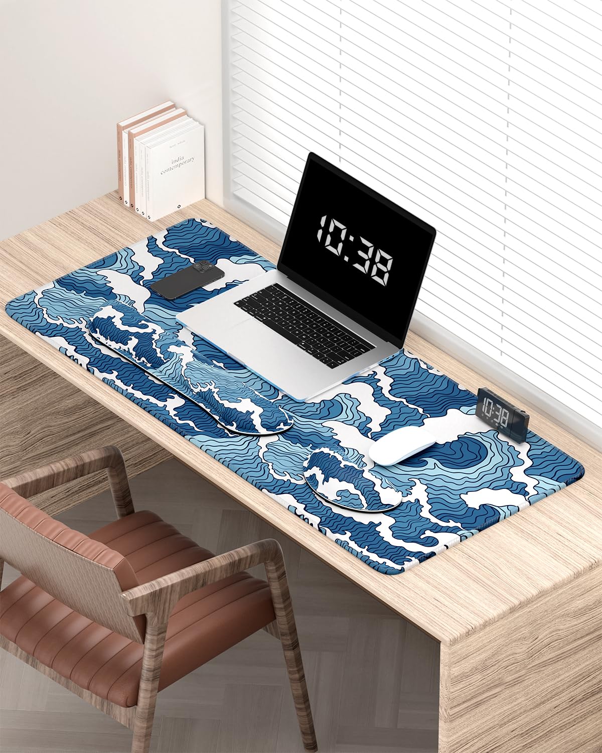 Auhoahsil Large Mouse Pad with Wrist Rests for Keyboard & Mouse, Thick Soft Ergonomic Memory Foam