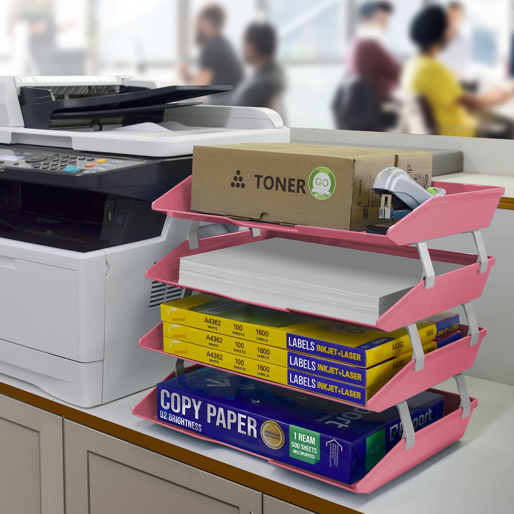 Acrimet Facility 4 Tier Letter Tray, Side Load, Letter Size/A4, Desktop File Organizer, Plastic
