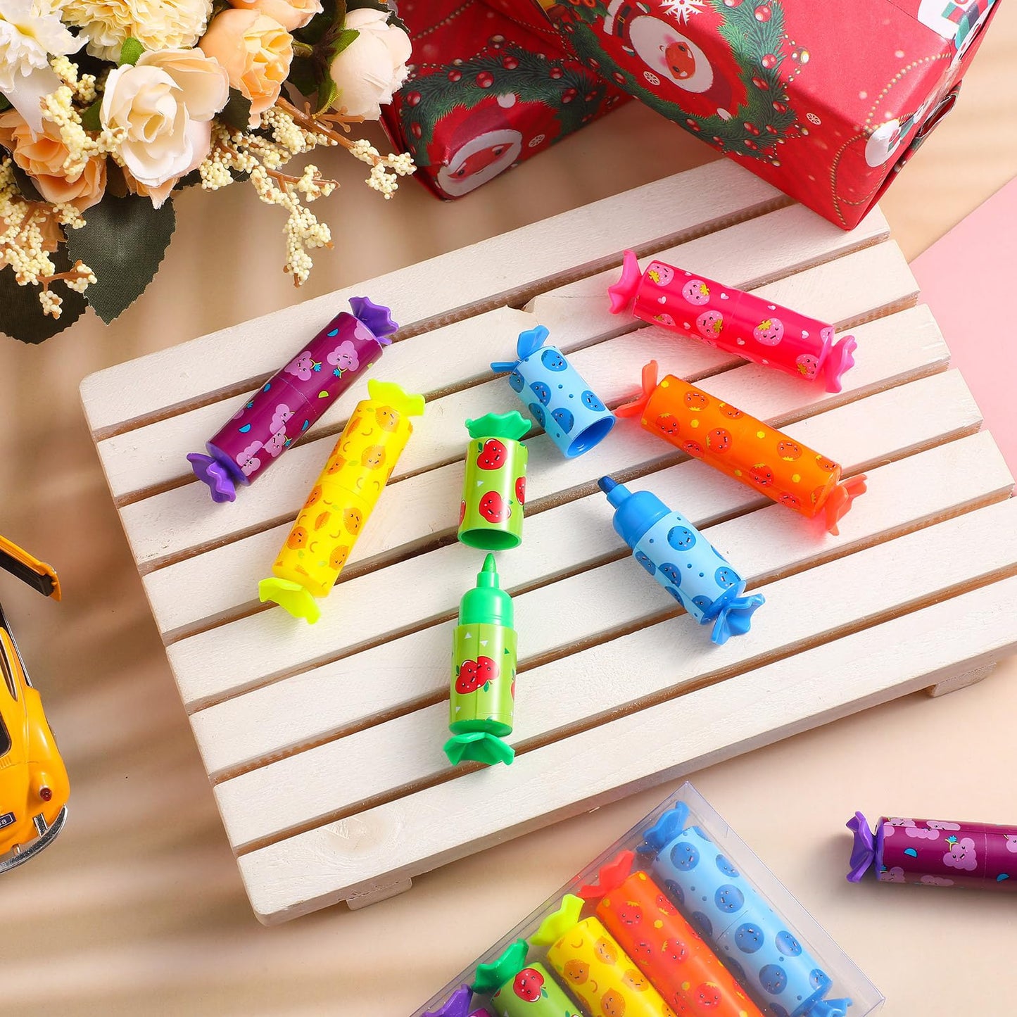 Geyee 144 Pcs Mini Cute Highlighter Pastel Candy Highlighter Bulk for Kid