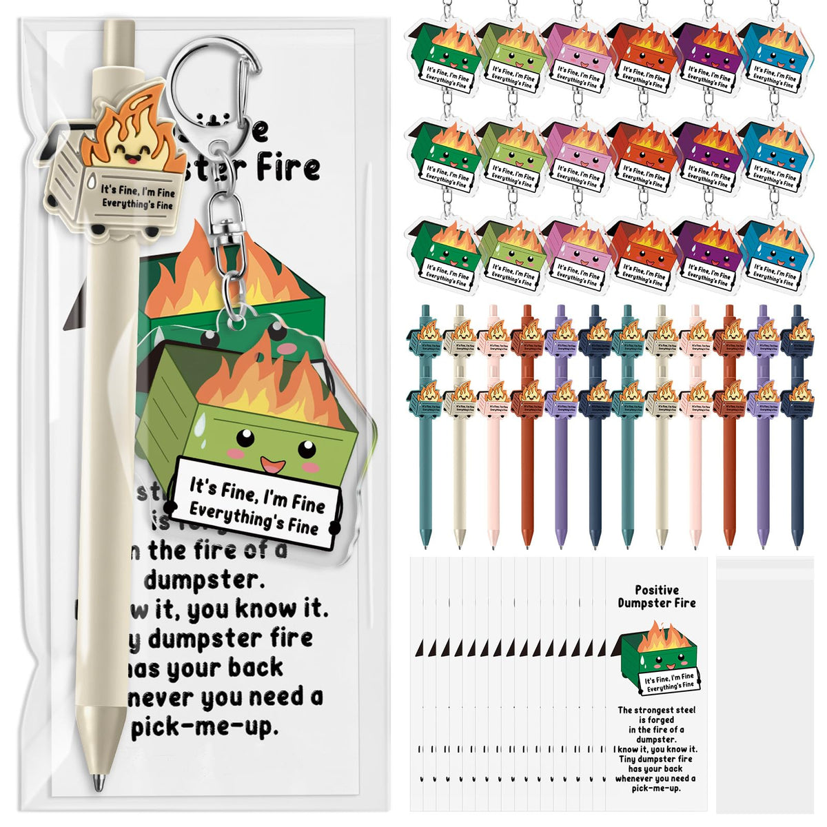 Sayglossy 36 Sets Christmas Funny Dumpster Fire Gift
