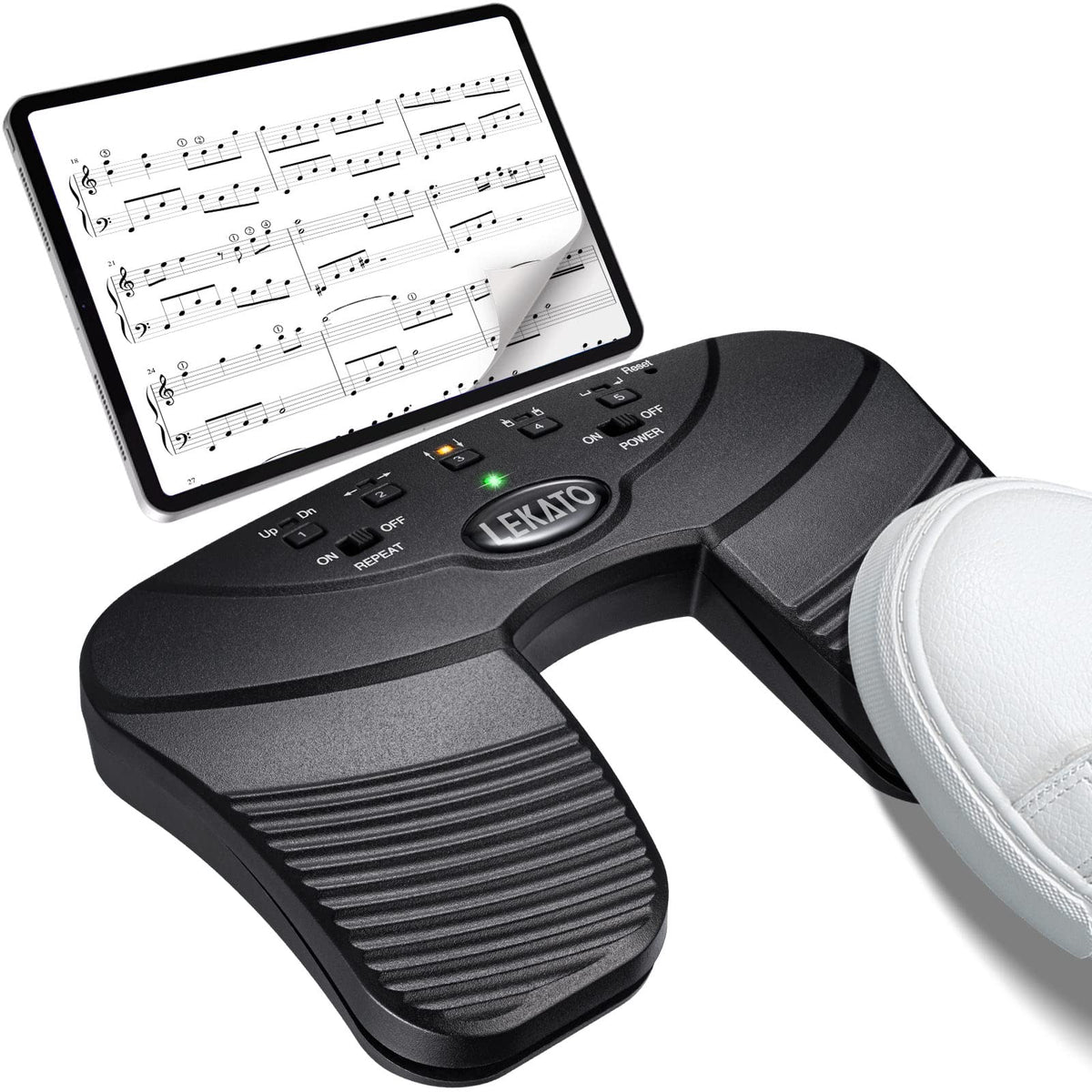 LEKATO Wireless Bluetooth Page Turner Pedal Music Page Turner Pedal for Ipad,Tablets Android IOS
