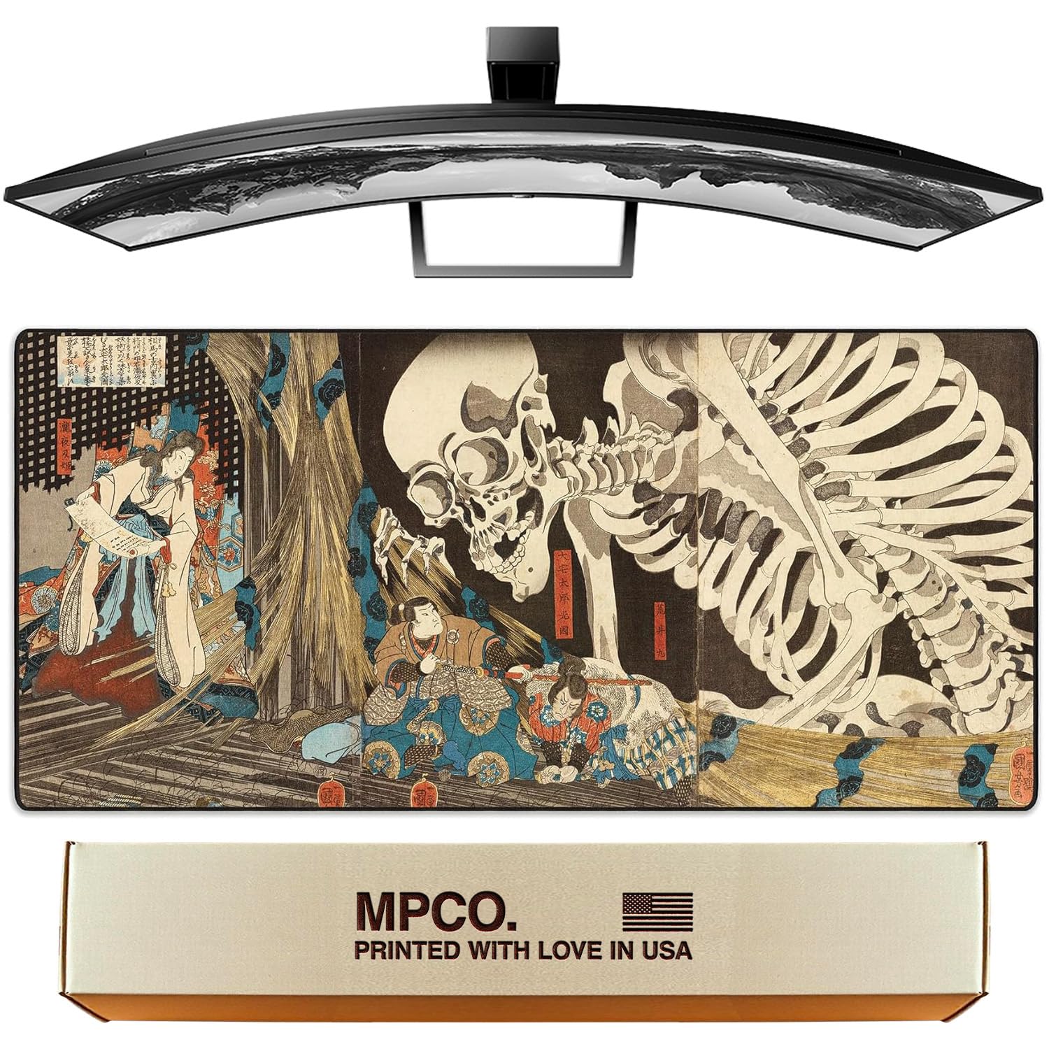MPCO. Skeleton Large Gaming Desk Pad, 36" x 17" Duraglyde Non-Slip Desk Mat