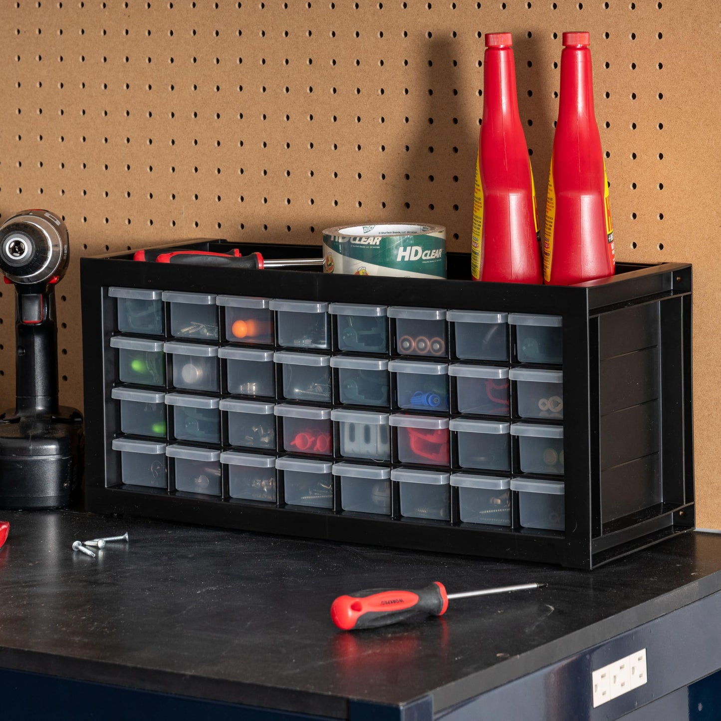 IRIS USA 32-Drawer Tool Organizer, Nuts & Bolts, Small Parts, Black