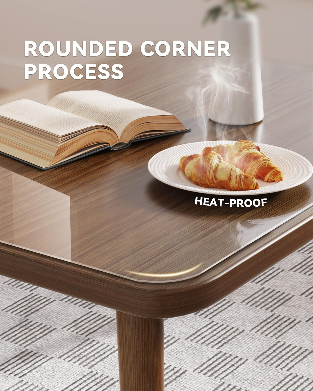 Oterri Clear Writing Desk Pad, 16’’x30” Heat Resistant Waterproof PVC Round Edge Durable Desk