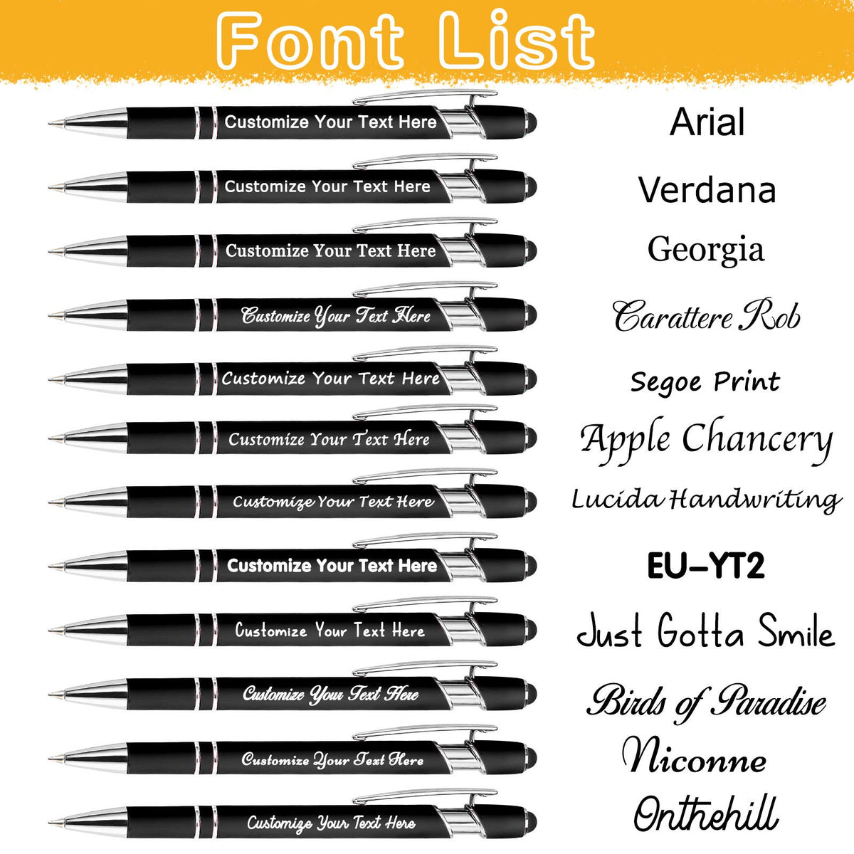 Up to 504 Pcs Personalized Pens with Stylus Name Free Engraving,Custom Metal Pens for Men Women