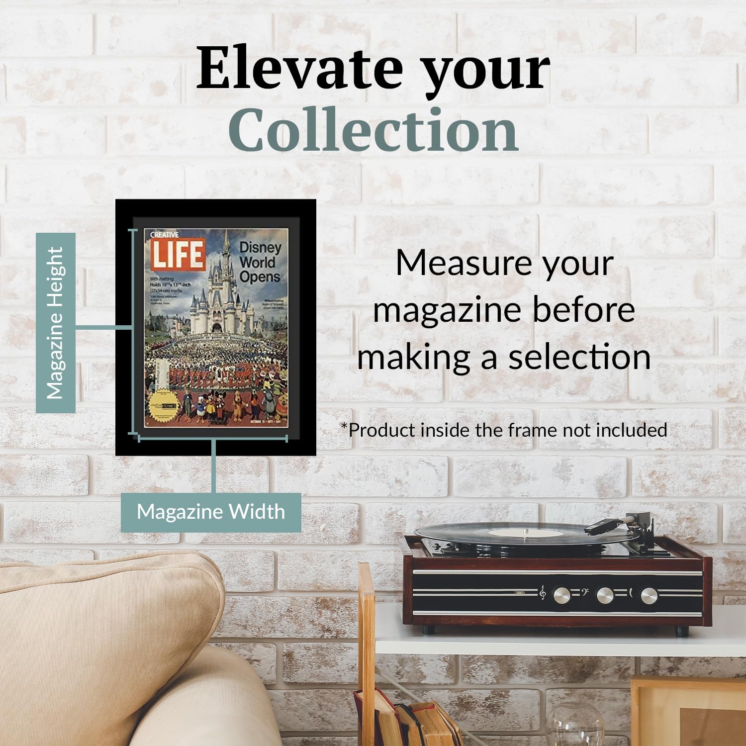 Creative Picture Frames 10.5 x 13.12 Magazine Frame with Full-Strength Glass, Holds Up To A 1/4"