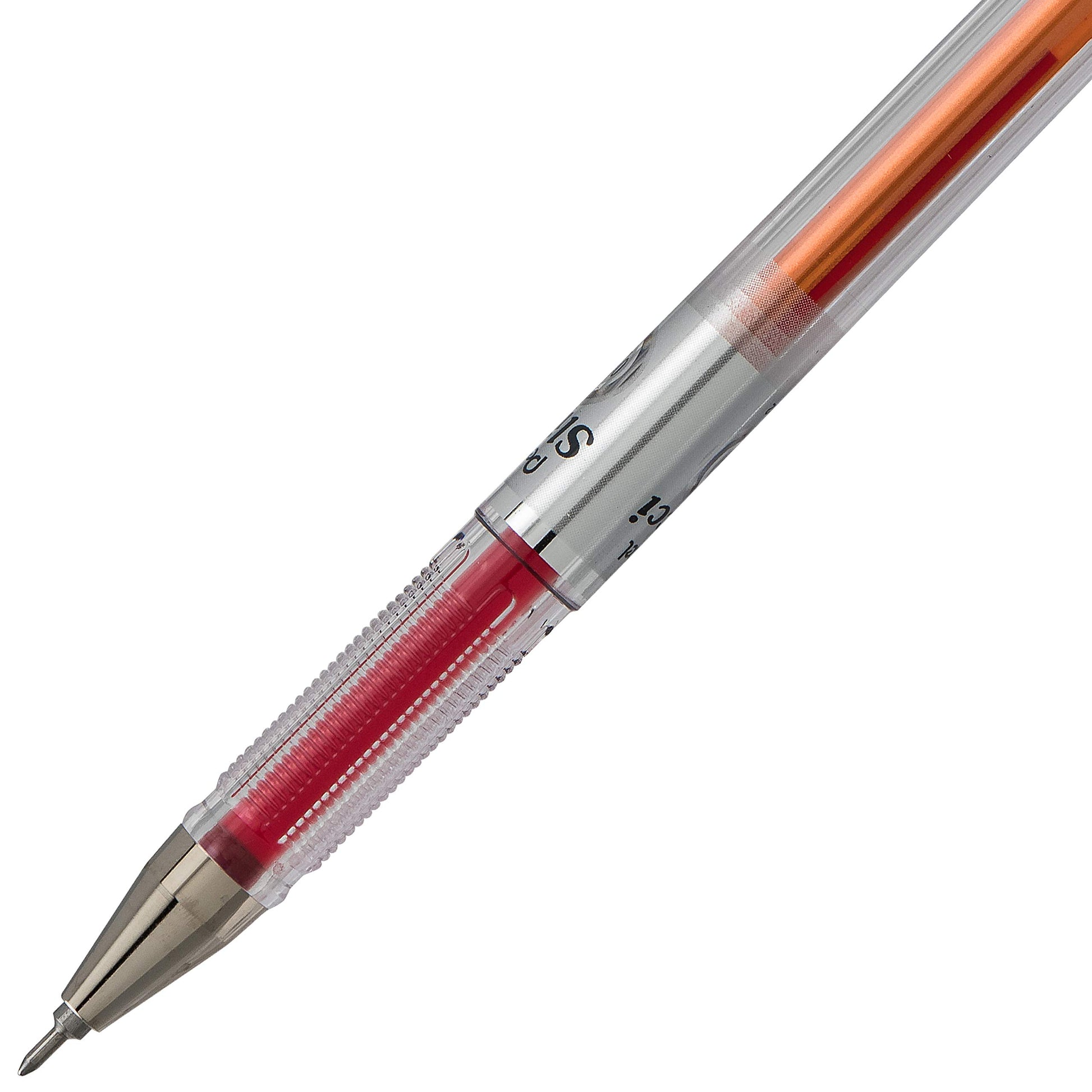 Pentel Arts Slicci 0.25 mm Extra Fine Gel Pen, Orange Ink, Box of 12 (BG202-F1)