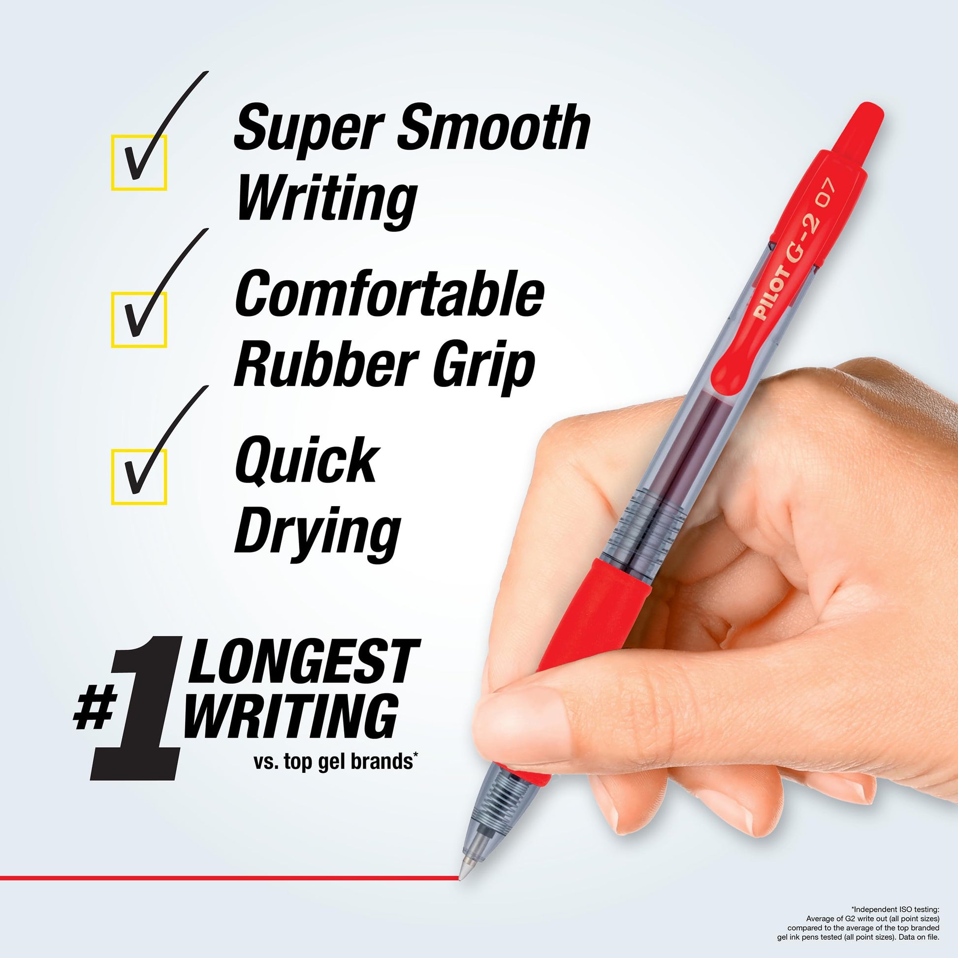 PILOT G2 Premium Rolling Ball Gel Pens, Fine Point 0.7mm, Red Ink, 14-Pack