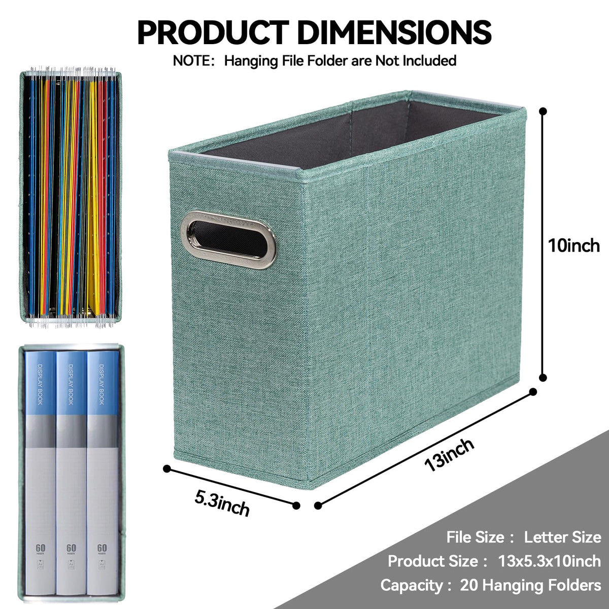 ComfortKeeper 2 Packs Letter Size File Organizer, File Folders Organizer, Fabric Storage Box