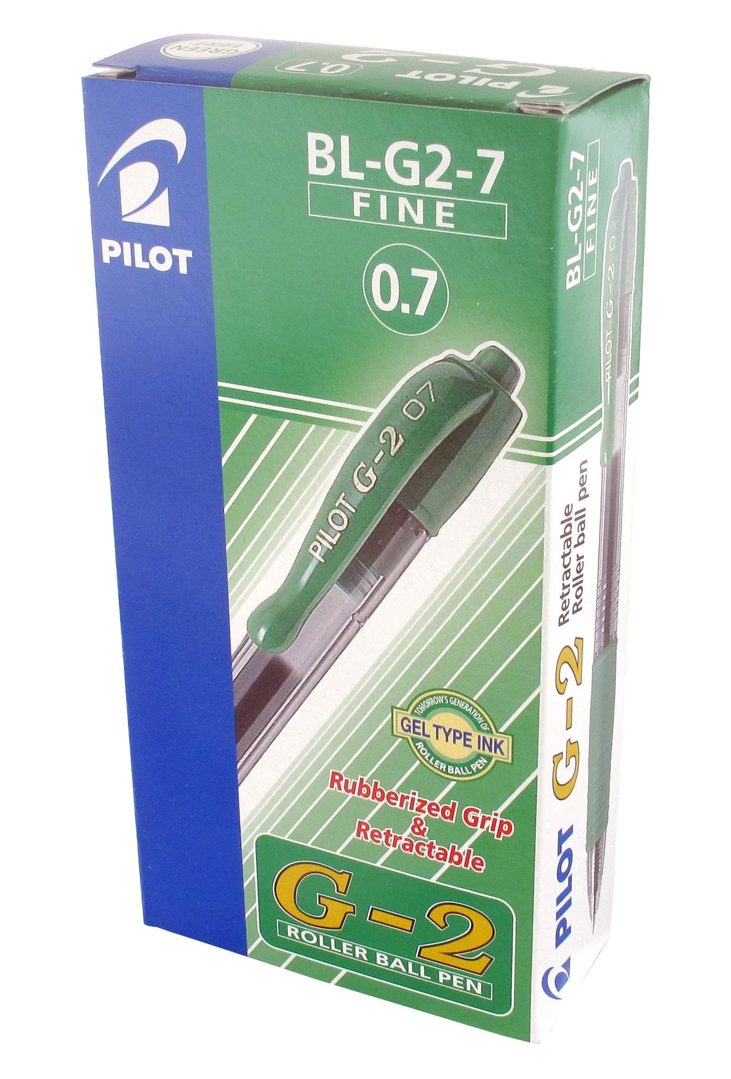 Pilot G207 Retractable Gel Rollerball 0.7 mm Tip (Box of 12) - Green