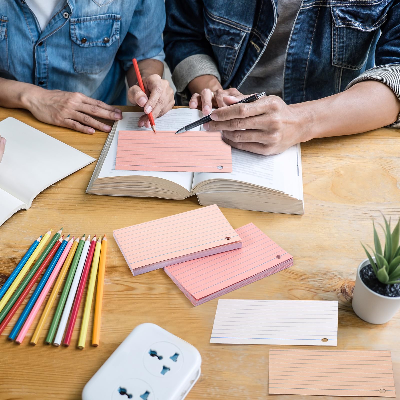 Leelosp 3 x 5 in Colored Index Cards, Study Flash Cards, Pink Series