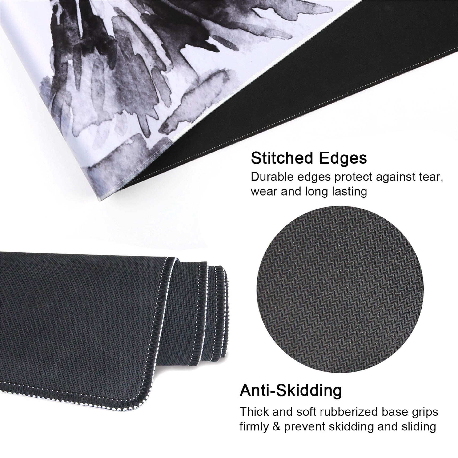Meffort Inc Extended XXL Mouse Pad Thick Water Resistance Desk Mat with Non-Slip Rubber Pad for