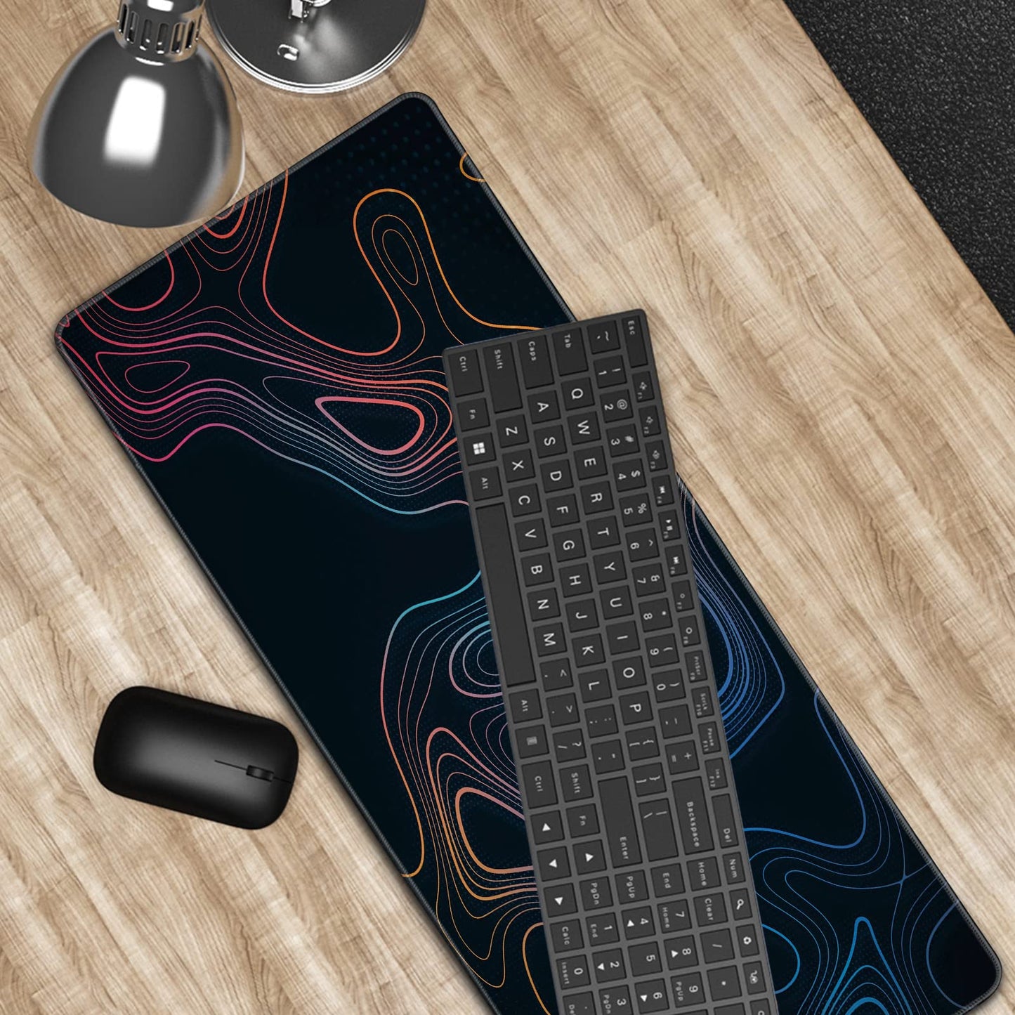 Topographic Contour Map XL Mouse Pad 31.5 x 11.8 Inch Gaming Mousepad Extended Large Mousepad with