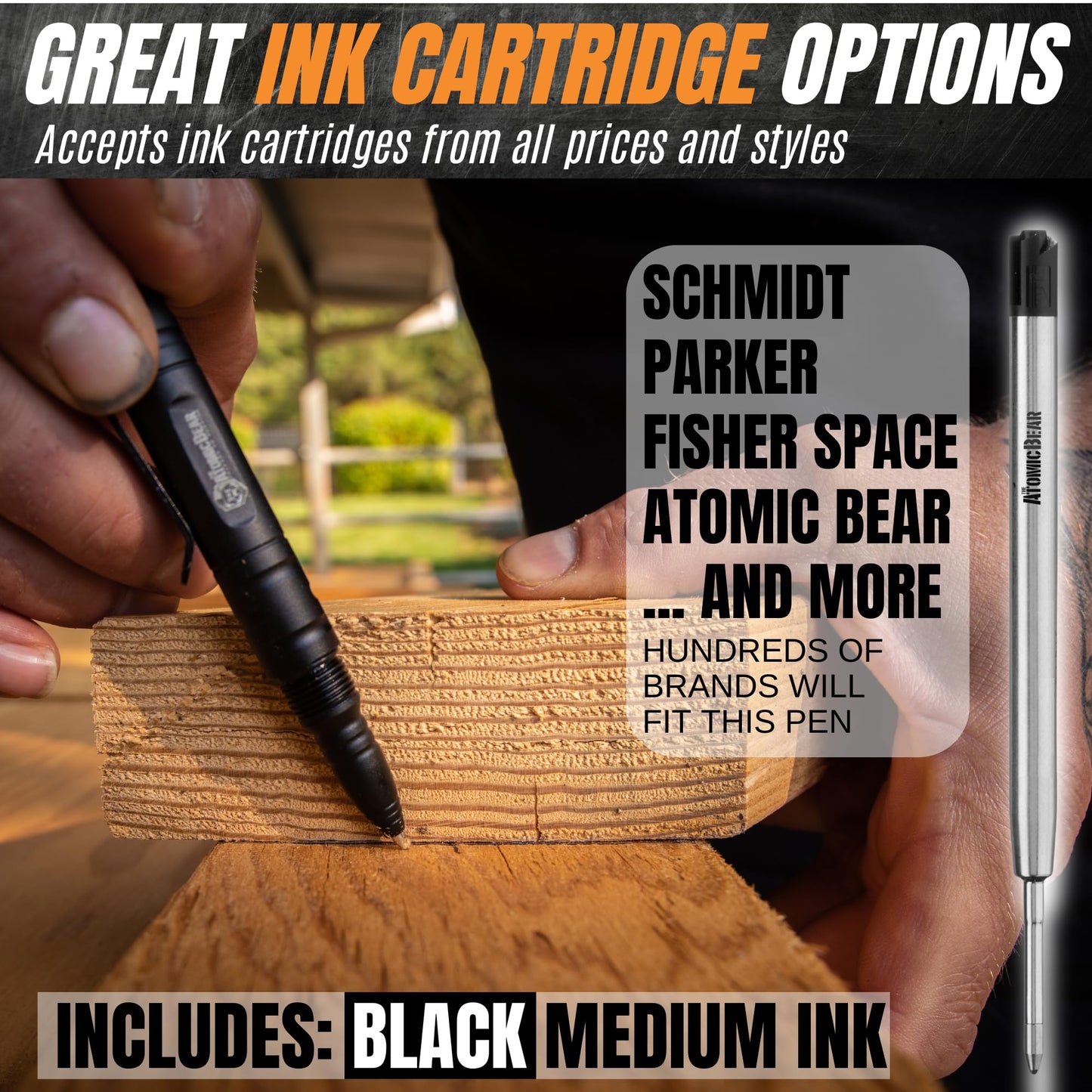 The Atomic Bear Defender Pen with Stylus - Tactical Pen for Self Defense – Emergency Window Breaker