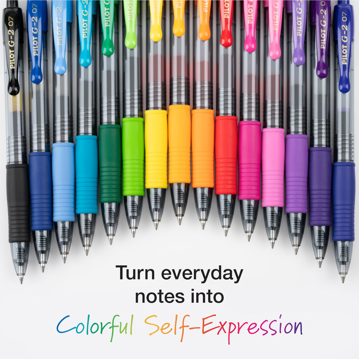 PILOT G2 Premium Gel Roller Pens, Rainbow Assorted Color Ink 0.7mm, 15 Pack