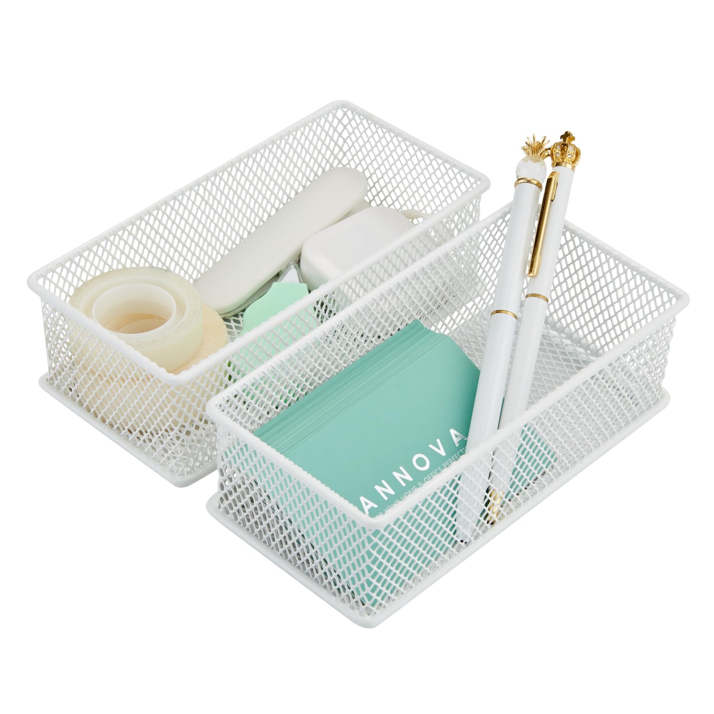 Annova Mesh Stackable Drawer Cabinet and Shelf Organizer Bins Storage Basket School Office Supply