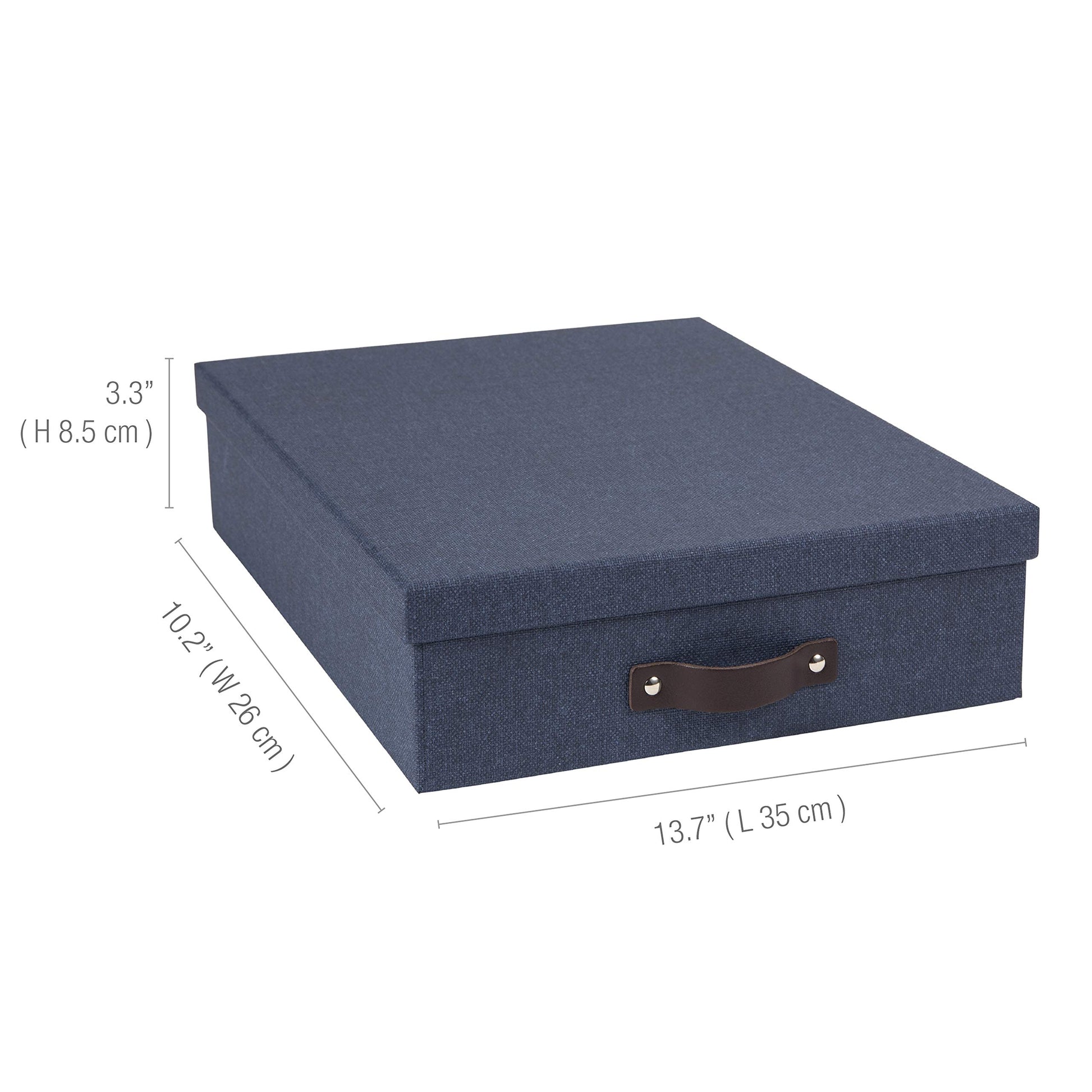Bigso Oskar Canvas Fiberboard Document Letter Box - File Organizer Box for Important Paperwork