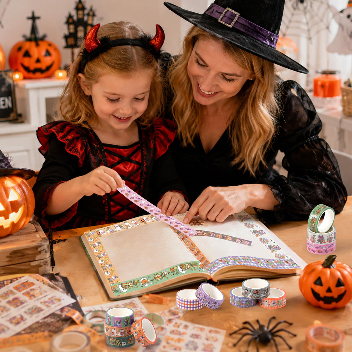 BkeeCten Halloween Ghost Reading Washi Tape for DIY Craft Gift Wrapping