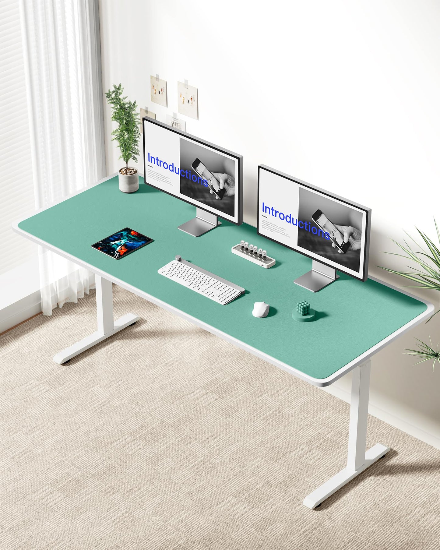 YSAGi Leather Desk Pad Protector, Office Desk Mat, Large Mouse Pad, Non-Slip PU Leather Desk