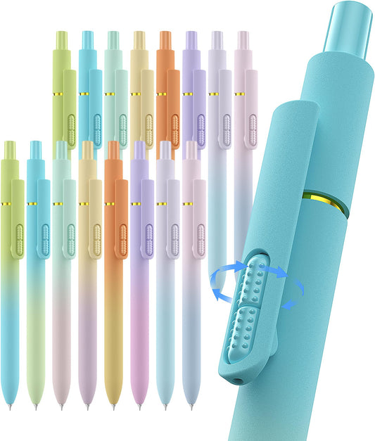 inkipen 16 Pcs Gel Pens-Black Ink, Fine Point(0.5mm),with Fidget Clip