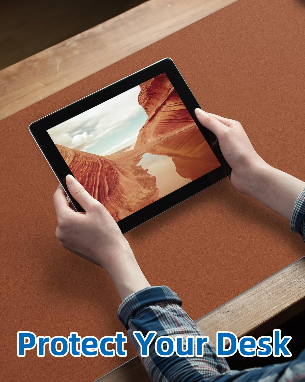 Leather Desk Pad Blotter,Mouse Pad,Office Desk Mat, Non-Slip PU Leather Desk mat,Large Desk