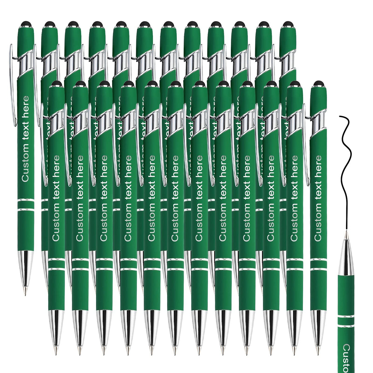 Amlion Custom Pens Personalized Bulk, Customized Ballpoint Pens with Stylus Name Message Logo