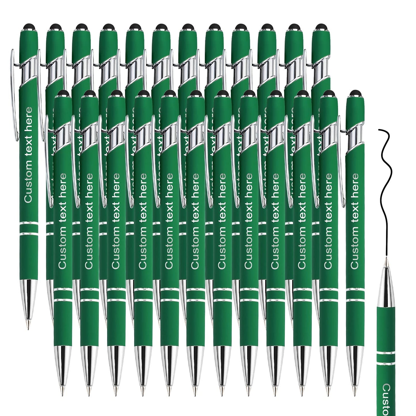 Amlion Custom Pens Personalized Bulk, Customized Ballpoint Pens with Stylus Name Message Logo