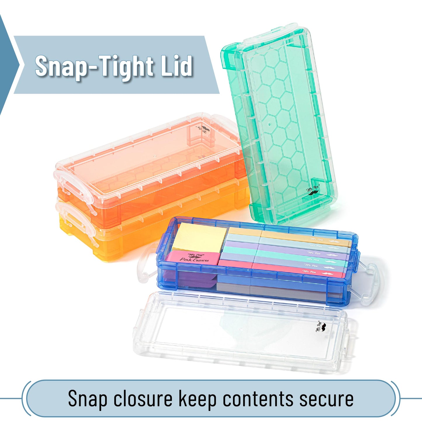 Mr. Pen- Plastic Pencil Case Box Bulk, 24 Pack