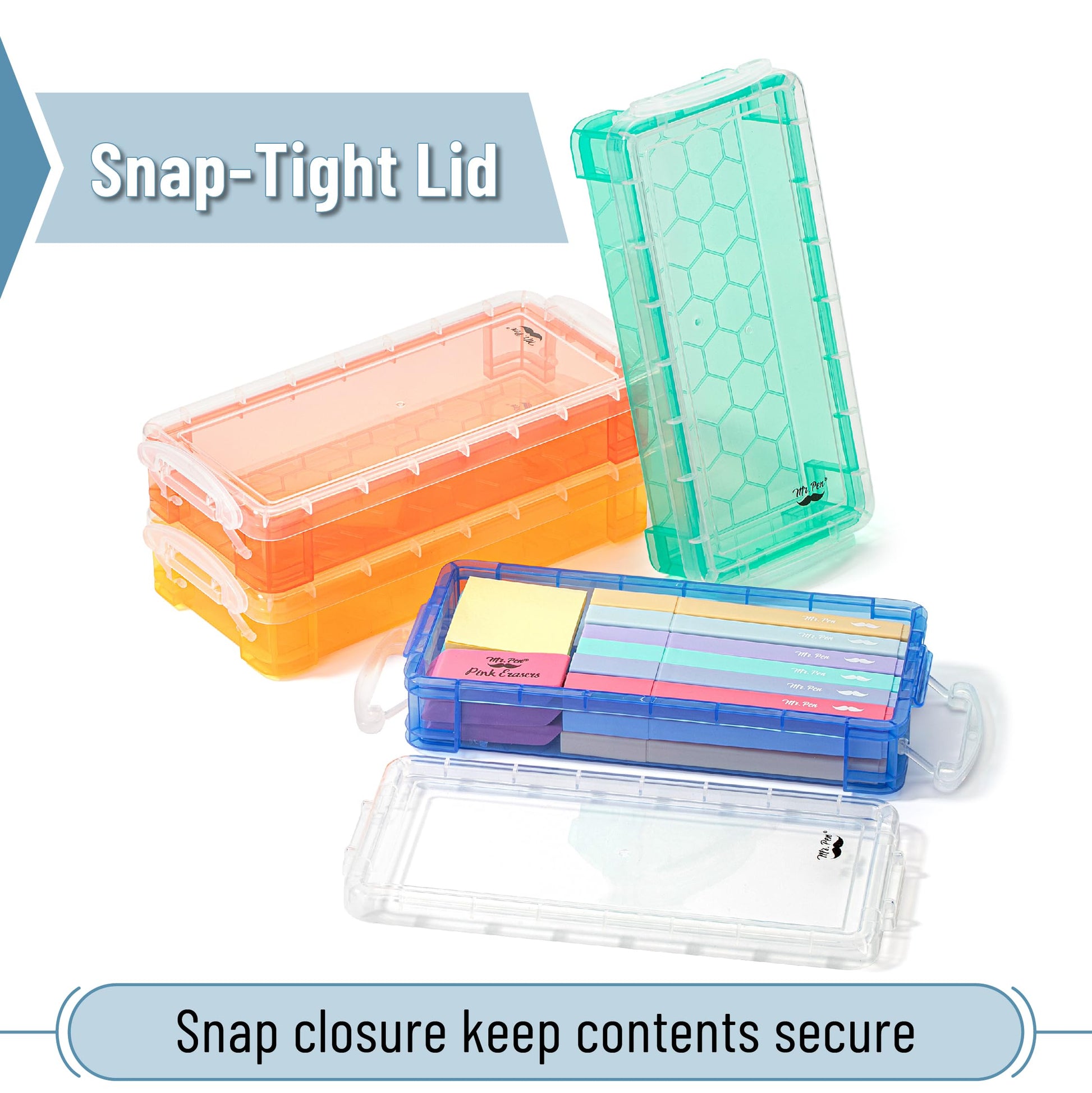 Mr. Pen- Plastic Pencil Case Box Bulk, 24 Pack